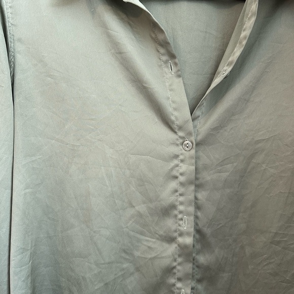 Abercrombie & Fitch Olive Satin Blouse - Picture 4 of 10